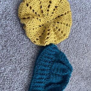 Crochet Hats- Yellow and Teal